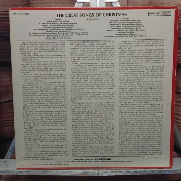 The Great Songs Of Christmas, Album Five - Various Artists Vtg Vinyl LP Record - Picture 2 of 2